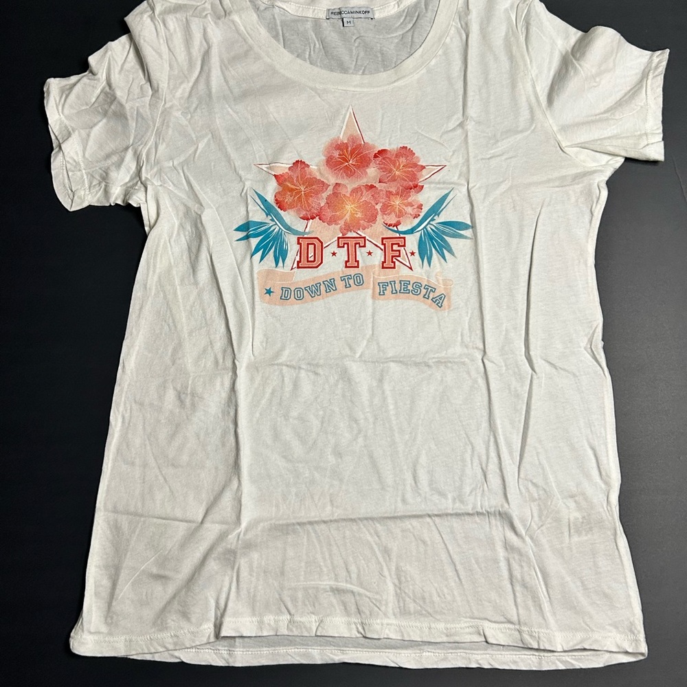 Rebecca Minkoff DTF Down to Fiesta Graphic Tee Medium White